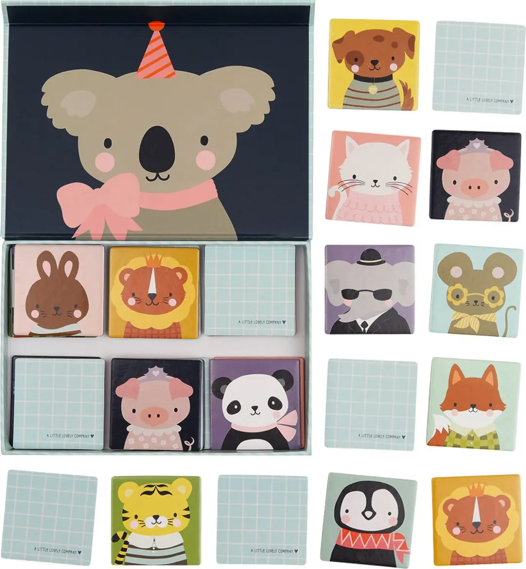A Little Lovely Company Animal Friends Geheugenspel - 30 Kaarten - Multicolor
