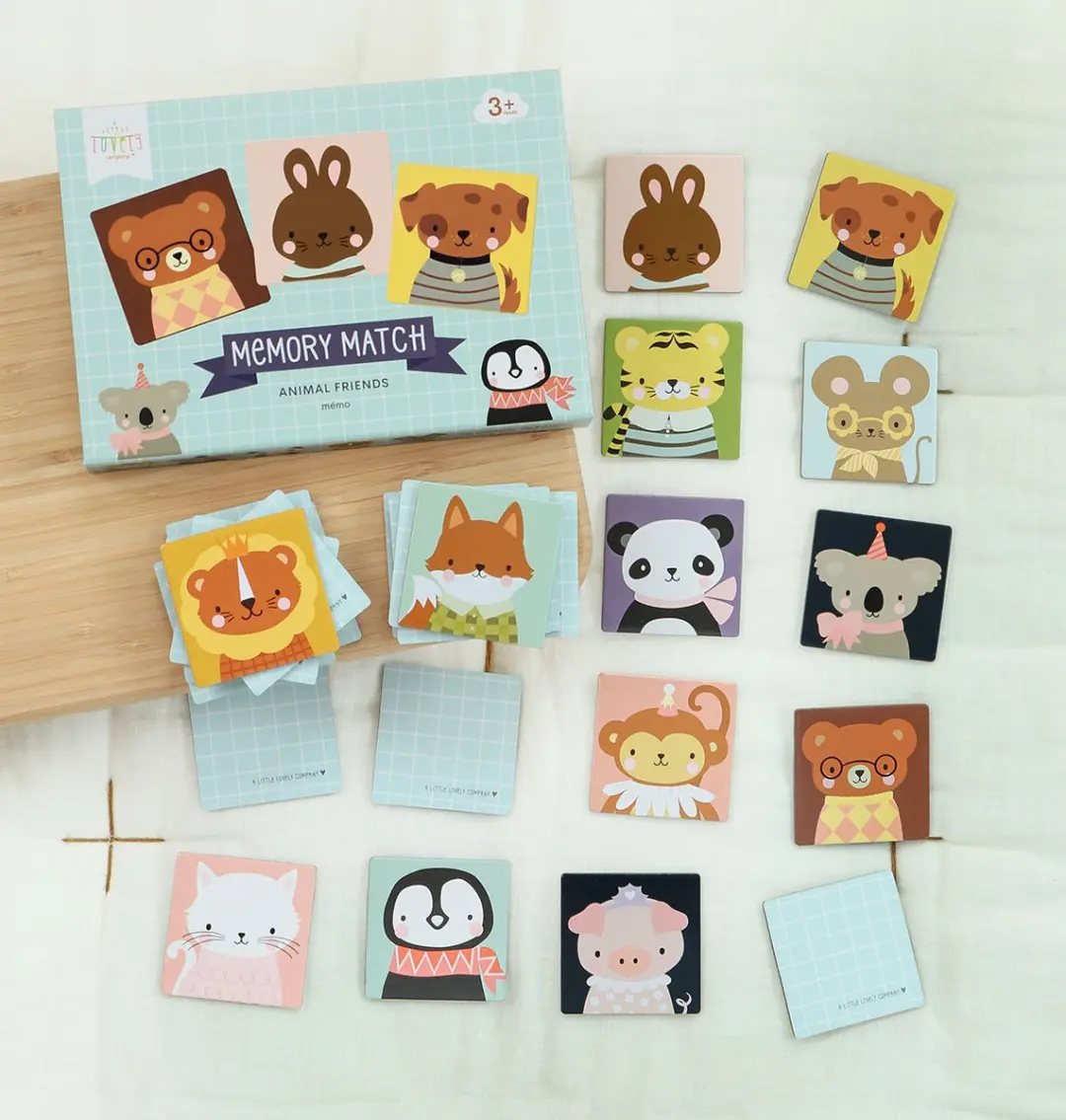A Little Lovely Company Animal Friends Geheugenspel - 30 Kaarten - Multicolor