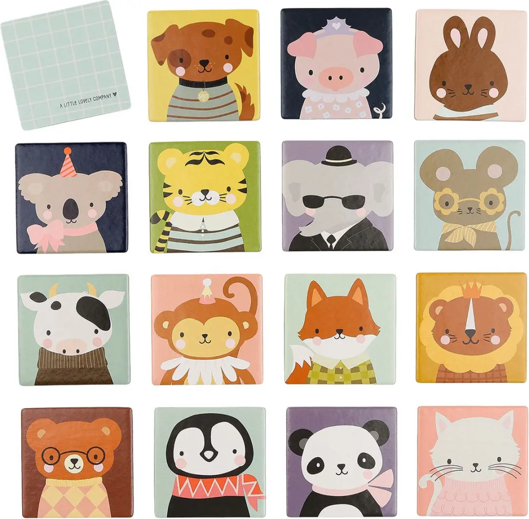 A Little Lovely Company Animal Friends Geheugenspel - 30 Kaarten - Multicolor