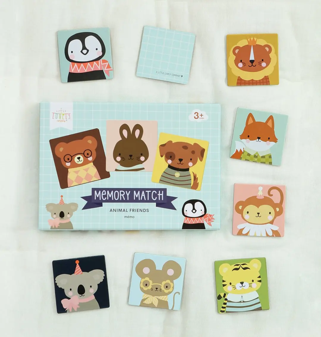 A Little Lovely Company Animal Friends Geheugenspel - 30 Kaarten - Multicolor
