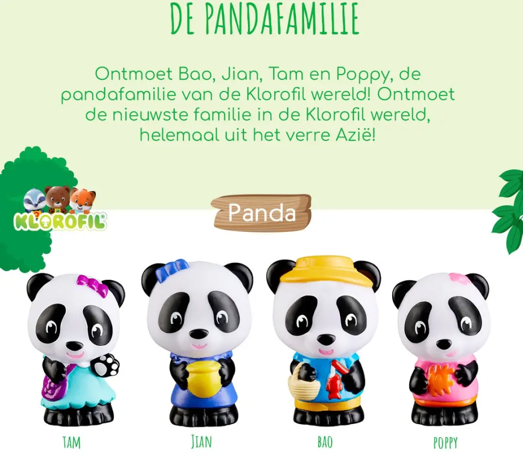 Klorofil De Familie Panda Speelset - 4 Stuks