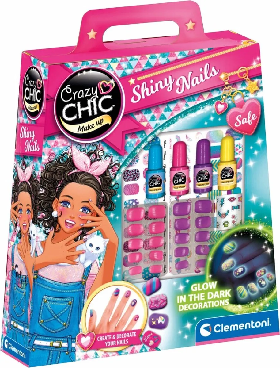 Clementoni Crazy Chic Shiny Nails Nagelset - 64ml - Meerkleurig