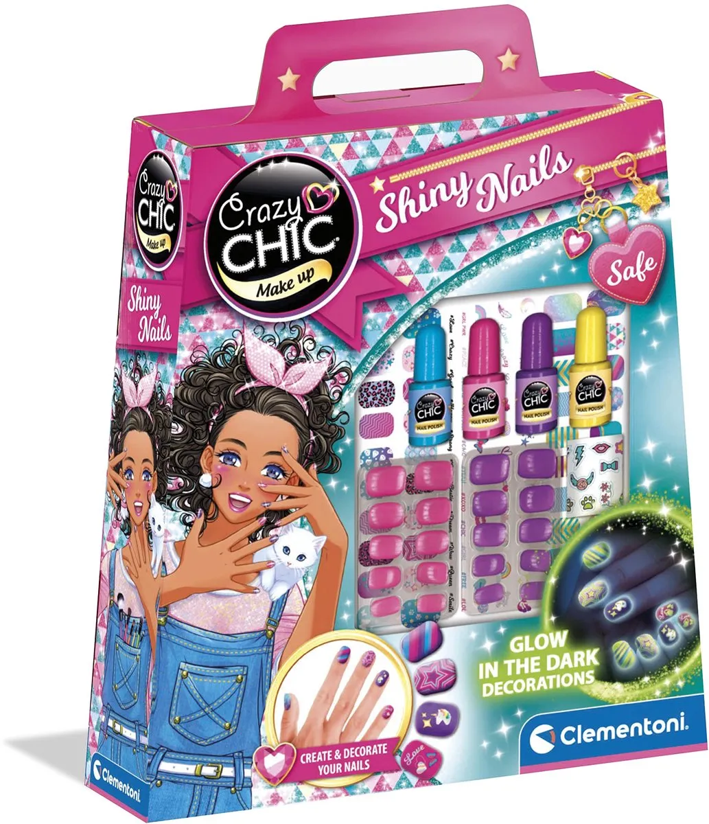 Clementoni Crazy Chic Shiny Nails Nagelset - 64ml - Meerkleurig
