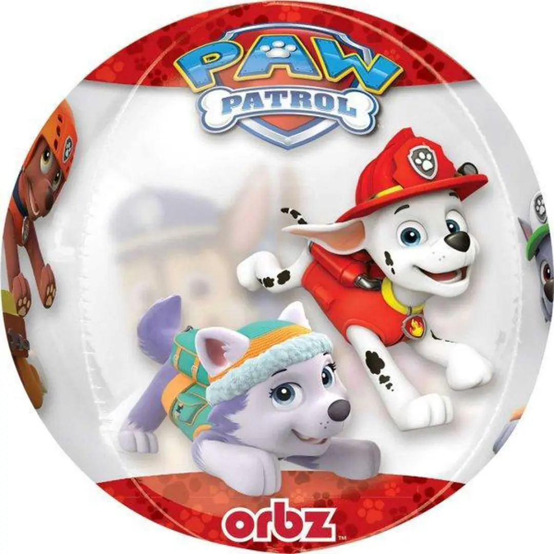 PAW Patrol Ballon Folie 40x38cm - Rood/Wit