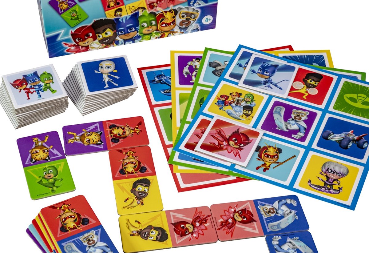Tactic PJ Masks 3-in-1 Spellenverzameling – Kaartspel – Lotto – Domino – Memo – Kinderspel vanaf 4 jaar