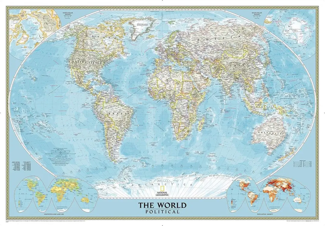 National Geographic Wereldkaart Poster 122x176cm