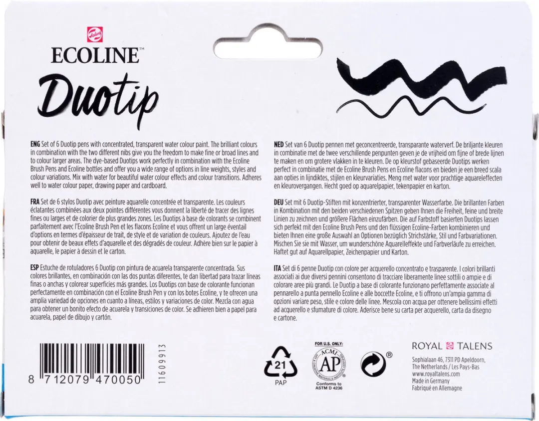 Ecoline Duotip Urban Landscape Marker Set - 6 Stuks