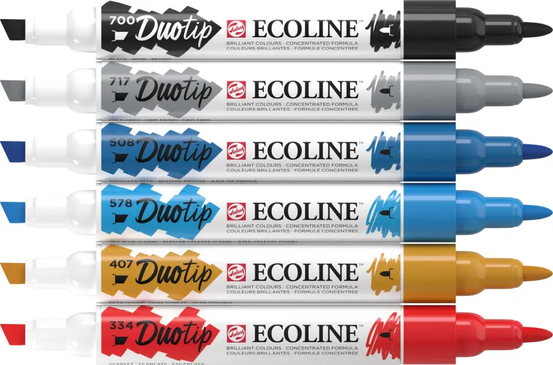Ecoline Duotip Urban Landscape Marker Set - 6 Stuks