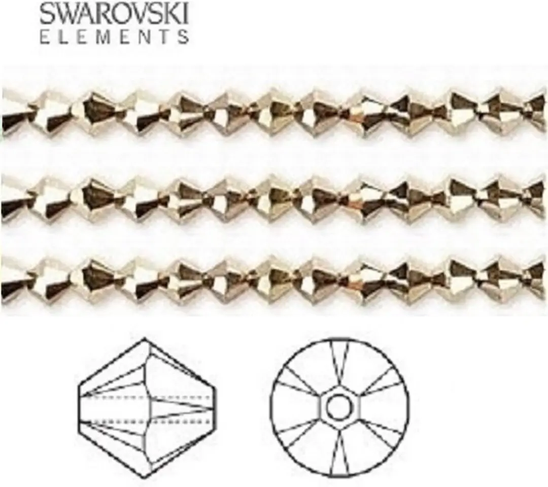 Swarovski Elements Xilion Bicone 4mm Aurum AB2x