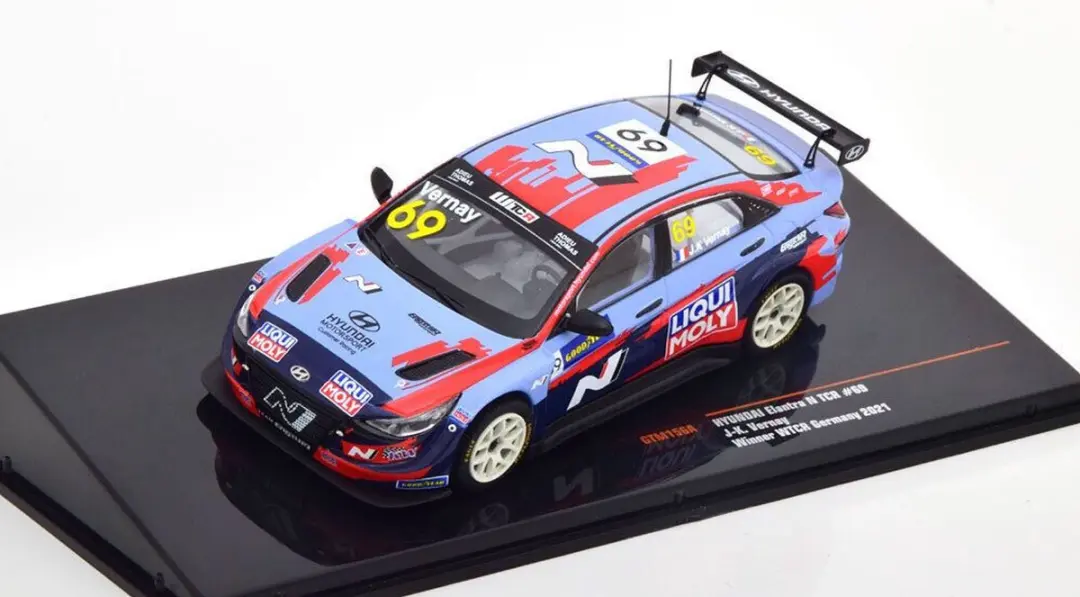 Hyundai Elantra N TCR #69 Winner WTCR 2021 - 1:43 - IXO Models - Blauw/Rood