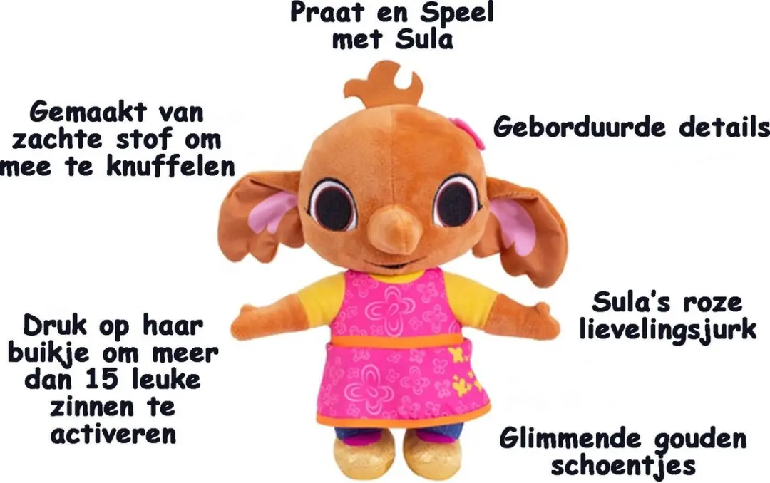 Bing Pratende Sula Knuffel - Multikleur