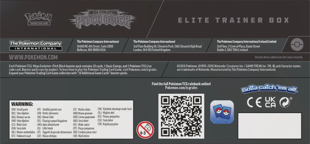 Pokémon TCG Pitch Black Elite Trainer Box