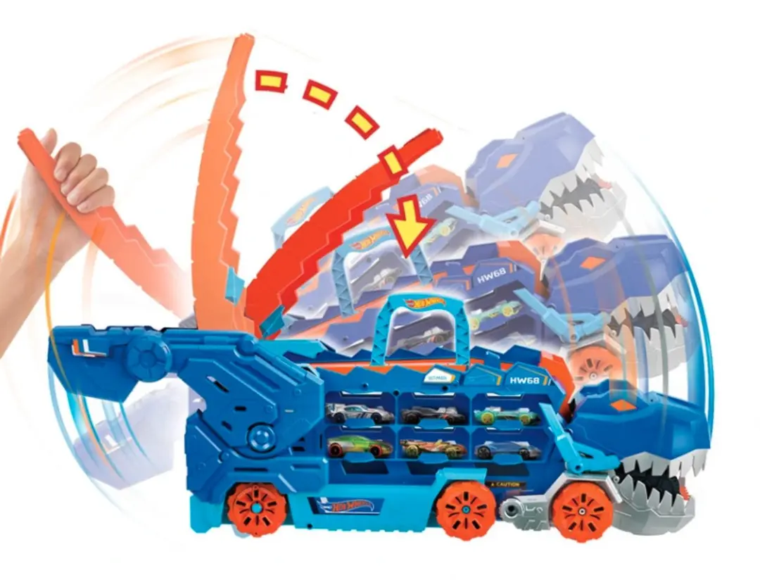 Hot Wheels City Ultimate T-Rex Transporter - 2 Auto's
