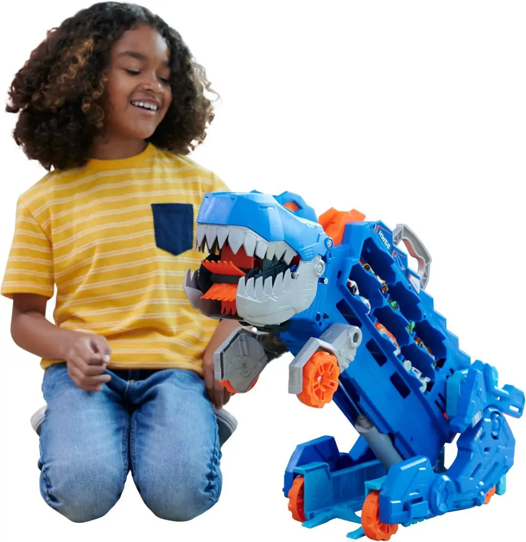 Hot Wheels City Ultimate T-Rex Transporter - 2 Auto's