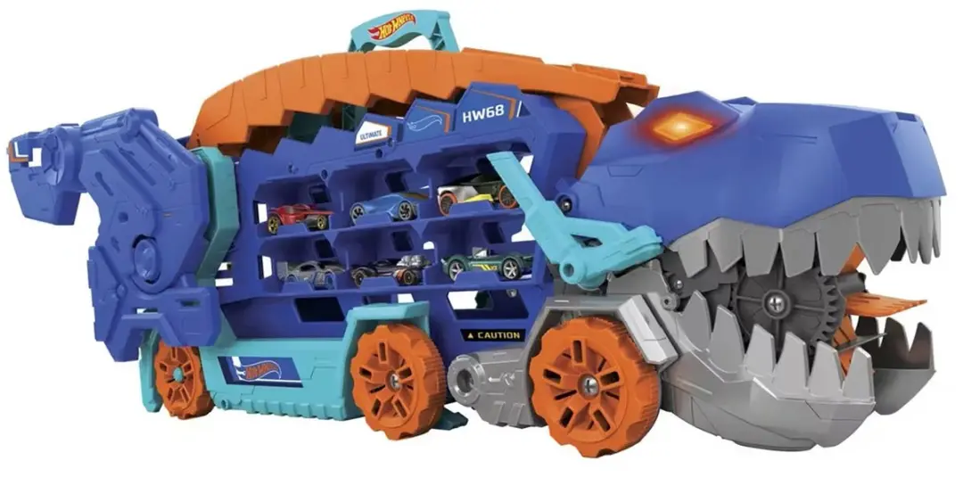 Hot Wheels City Ultimate T-Rex Transporter - 2 Auto's