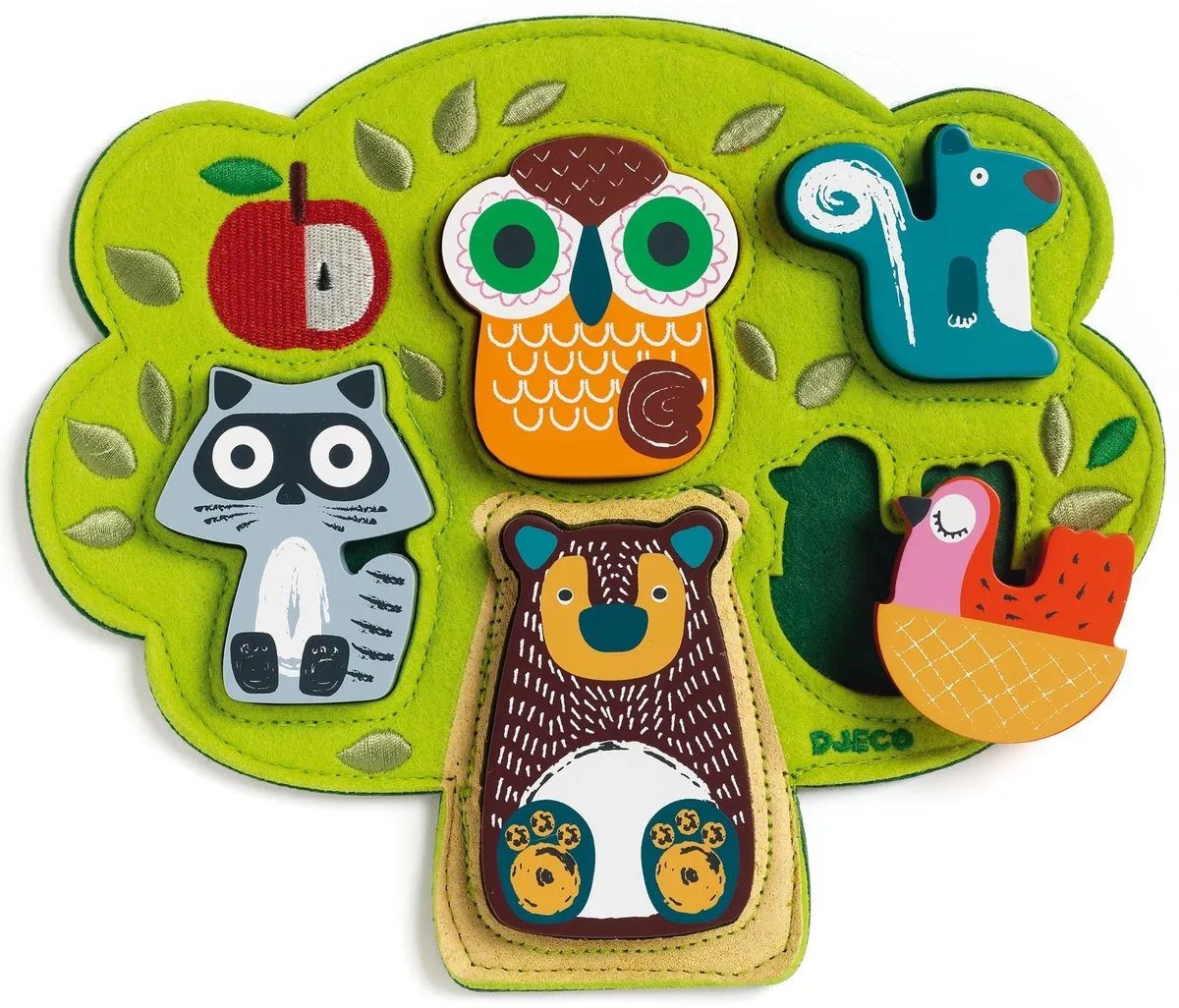 Djeco Oost West Boom Best Puzzel - 5 Stukjes - Multicolor