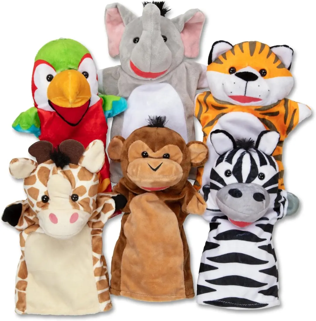 Spin Master Melissa & Dough Safari Buddies Handpoppen - Meerkleurig