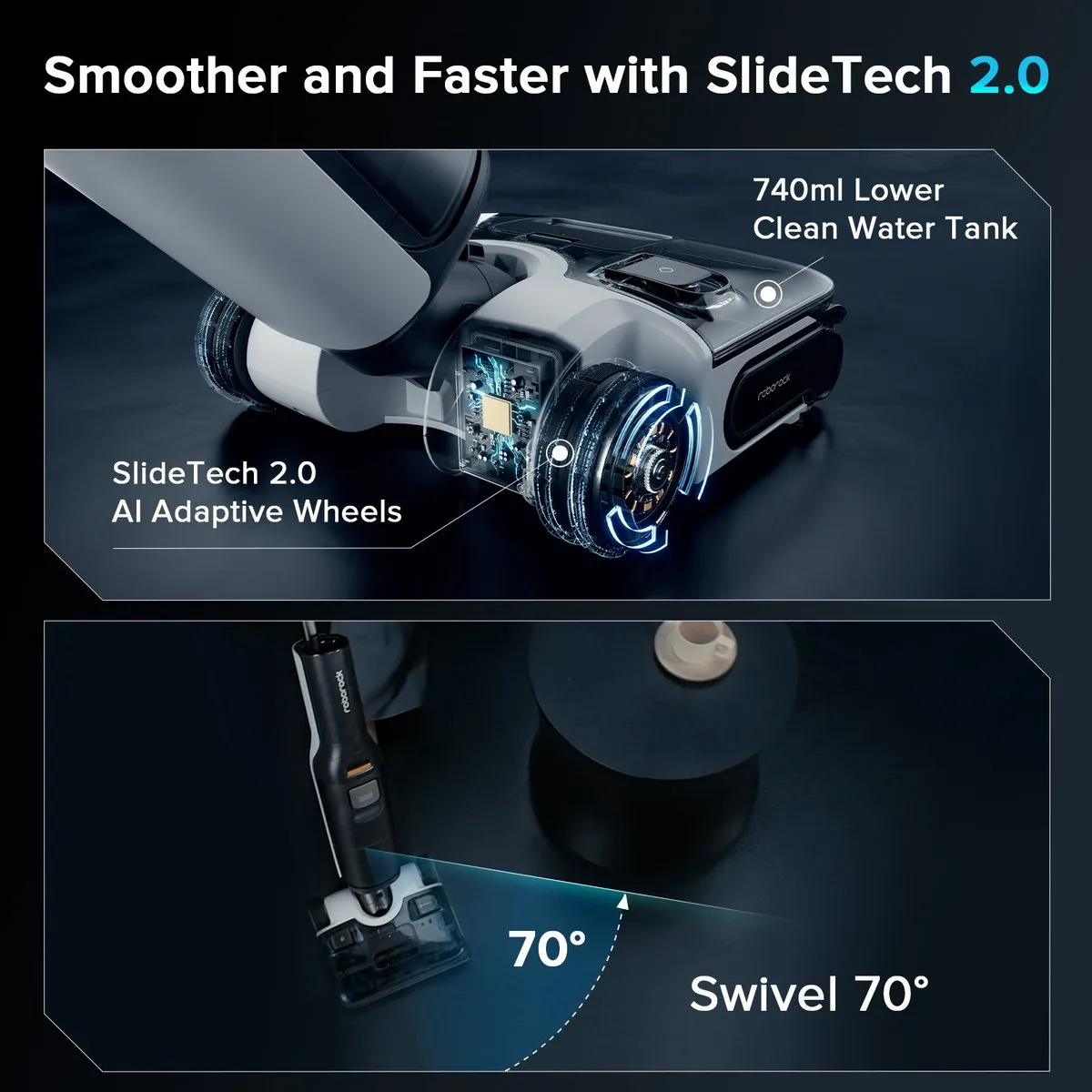 Roborock F25 ACE Combo Stofzuiger - Nat & Droog - 269W - 0.74L