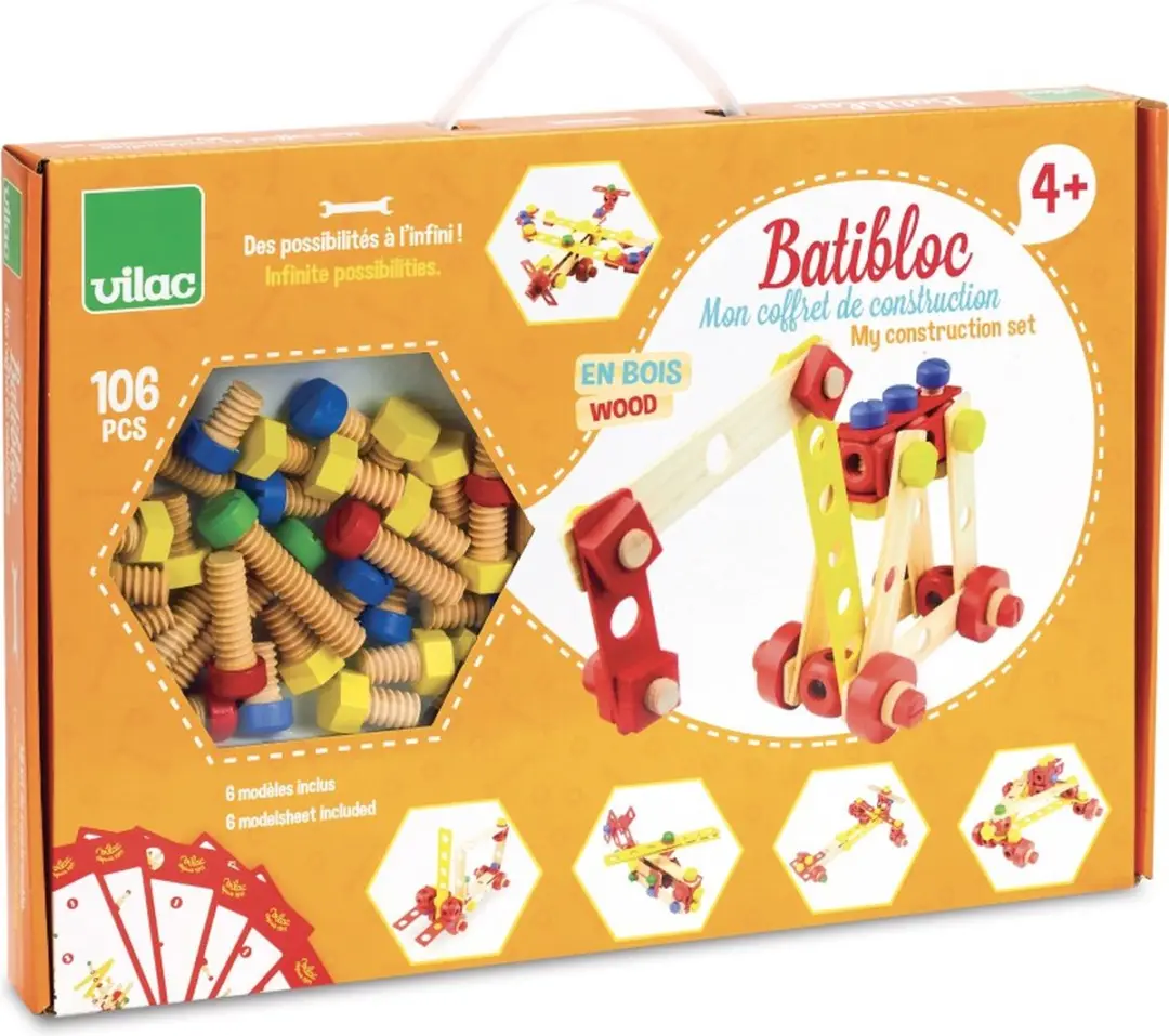 Vilac Houten Bouwset 106-delig - Multi - afbeelding 6 van 6