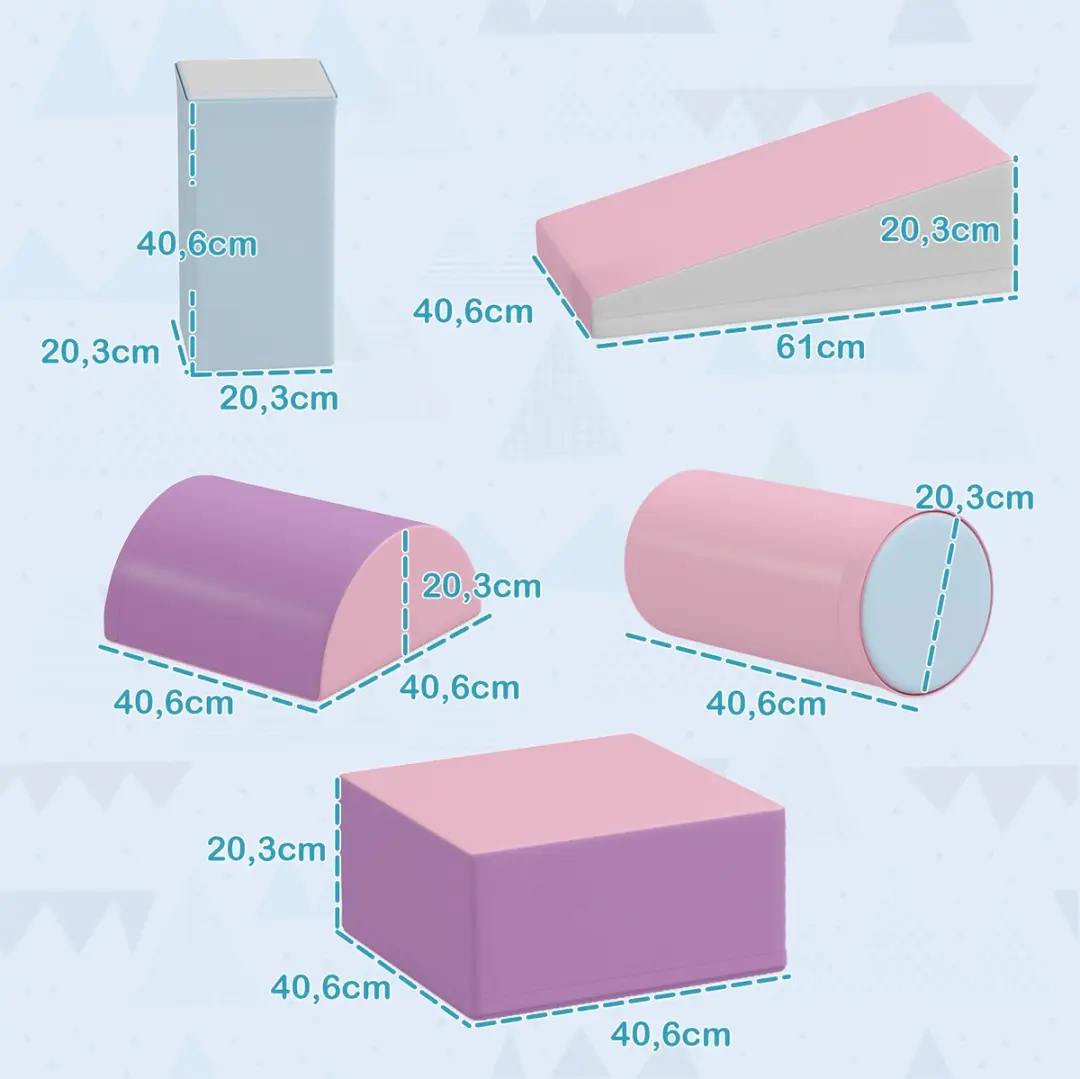 Homcom Speelset Kunstleer - 40,6x40,6x20,3cm - 5-delig - Meerkleurig