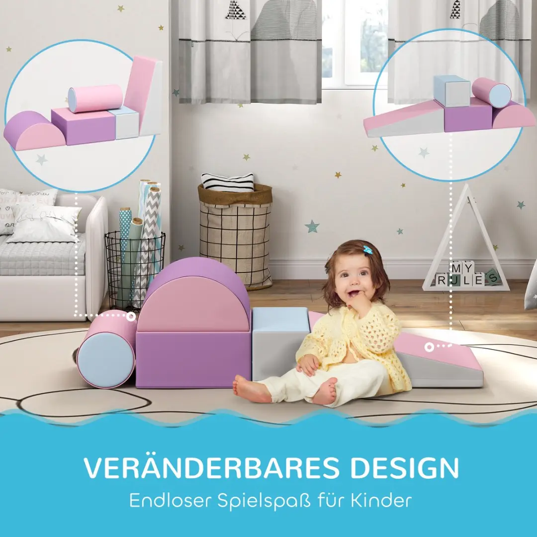 Homcom Speelset Kunstleer - 40,6x40,6x20,3cm - 5-delig - Meerkleurig