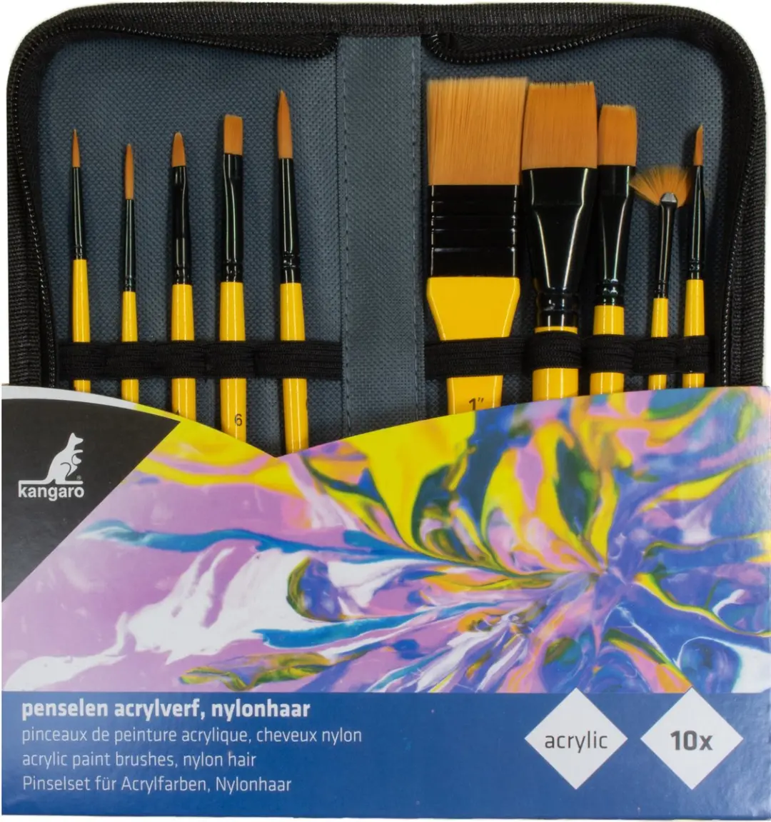 Kangaro Acrylverf Penselenset 10 Stuks