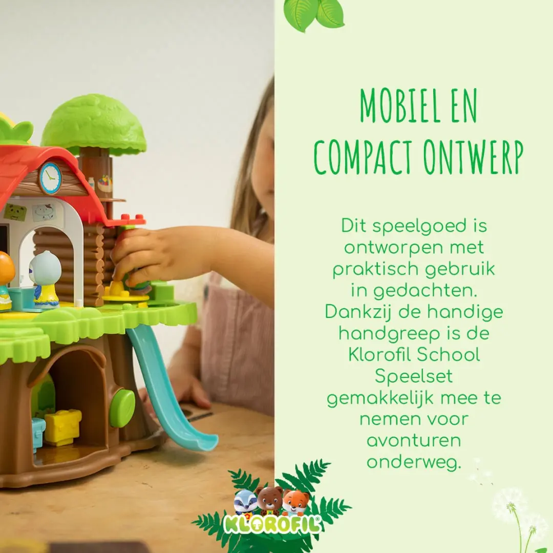 Klorofil De School Speelset Poppenhuis - 13-delig - Interactief