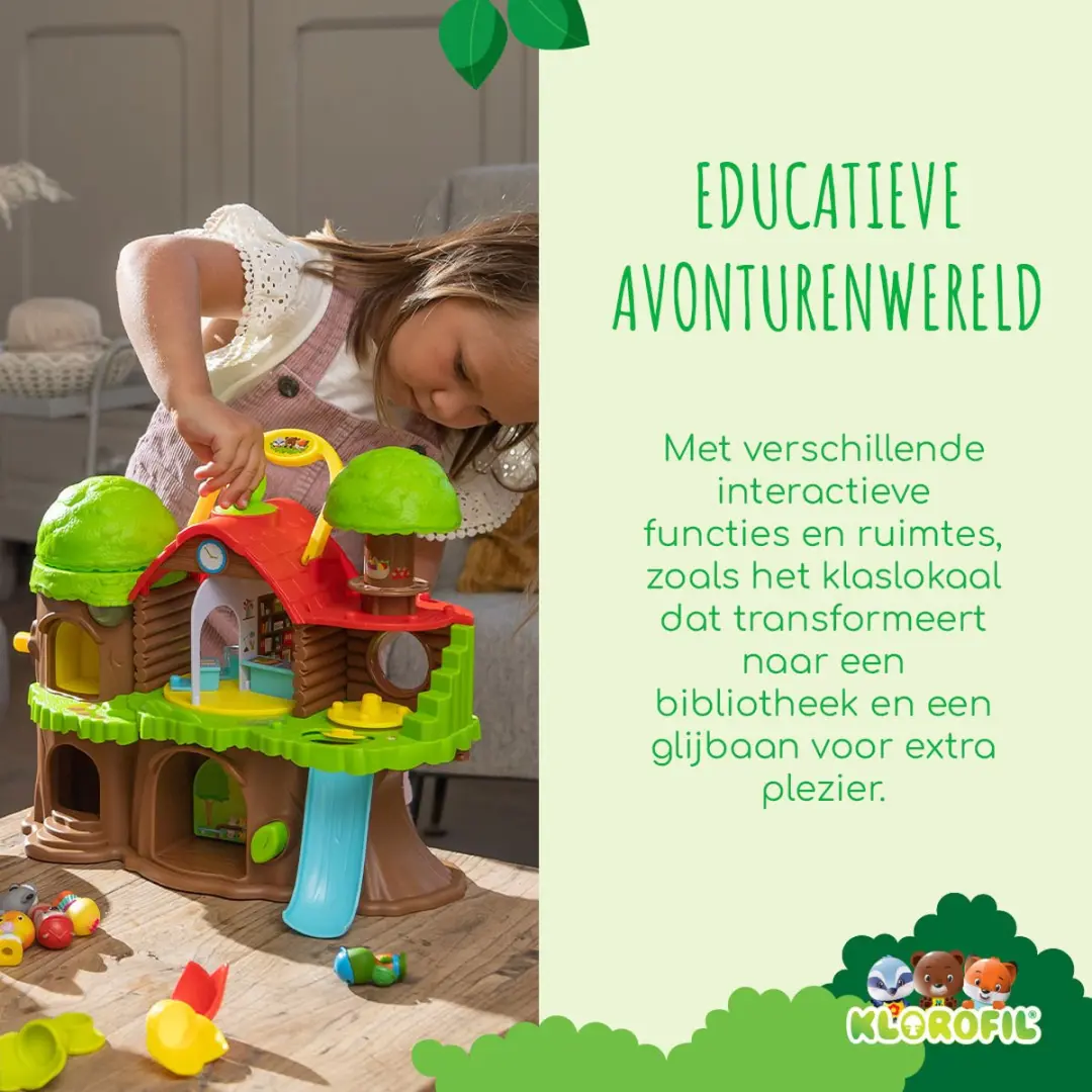 Klorofil De School Speelset Poppenhuis - 13-delig - Interactief