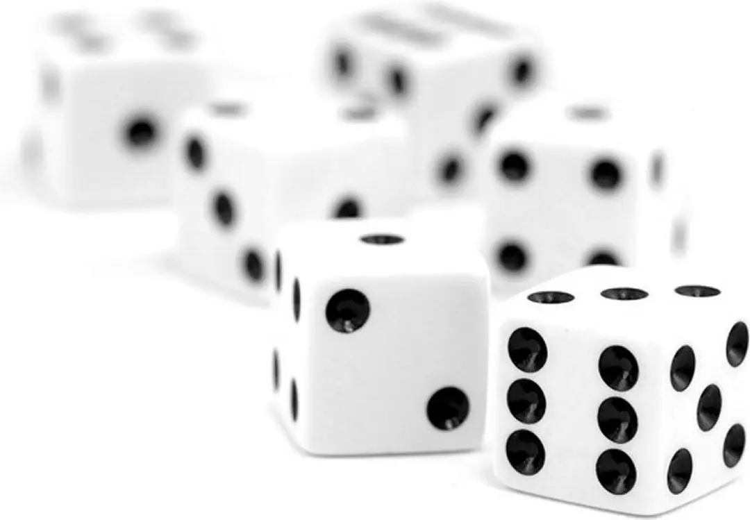 Kangaro Dobbelstenen Set 6 Stuks - Wit Ivoor