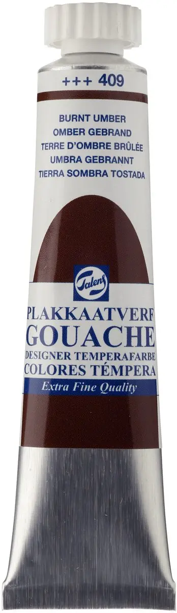 Talens Plakkaatverf 409 Omber Gebrand Gouache 20ml