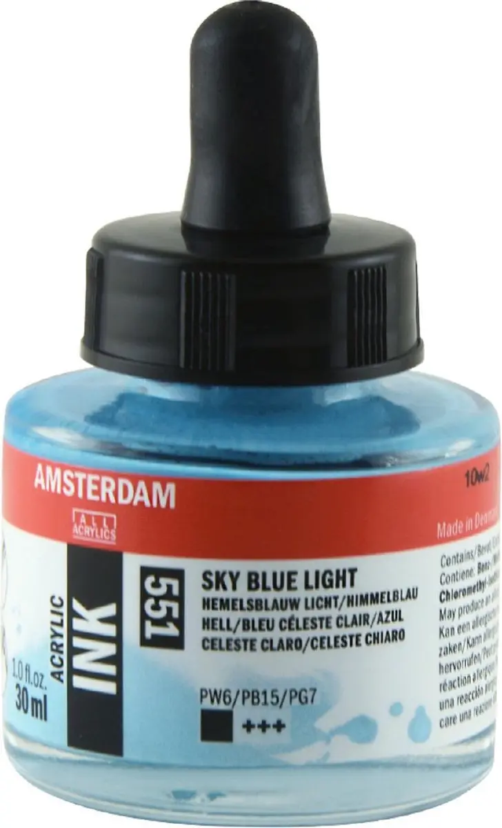Amsterdam Acrylic Inkt 30ml Hemelsblauw Licht 551