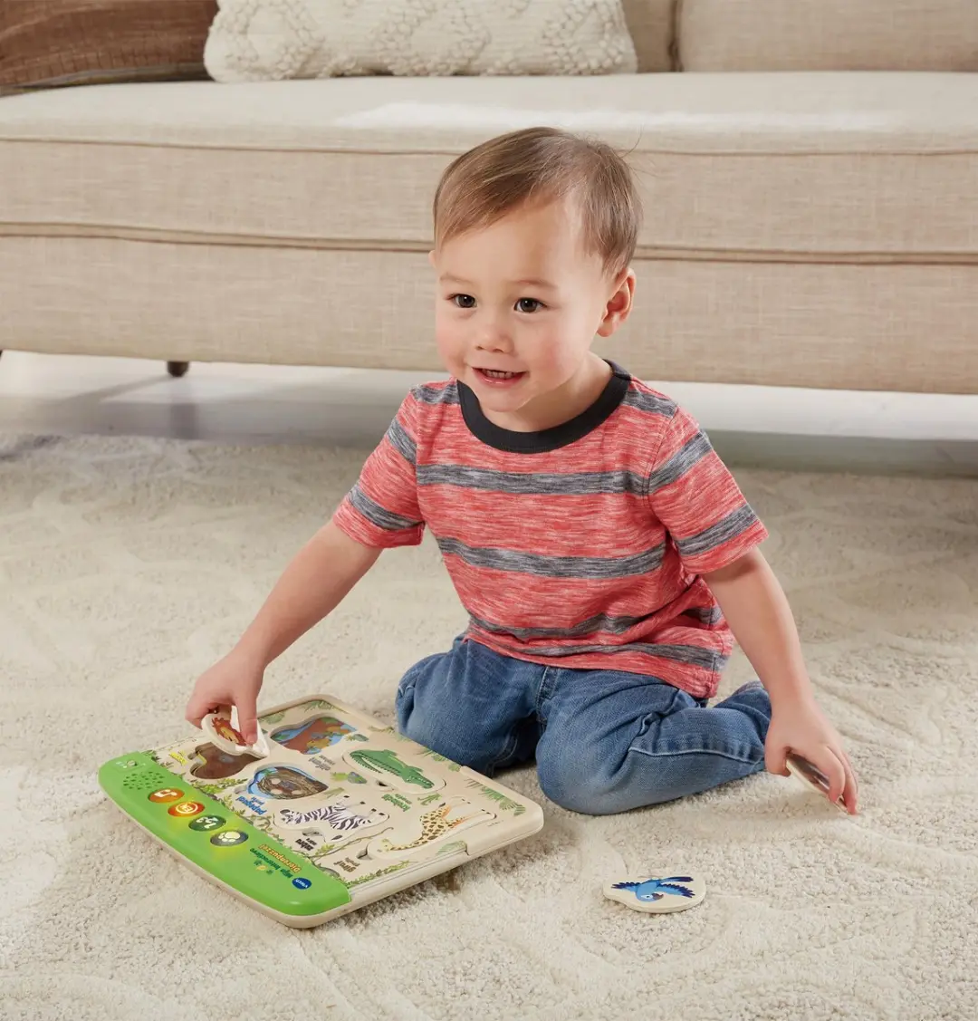 VTech Mijn Interactieve Dierenpuzzel - 6 Stuks - Groen/Bruin