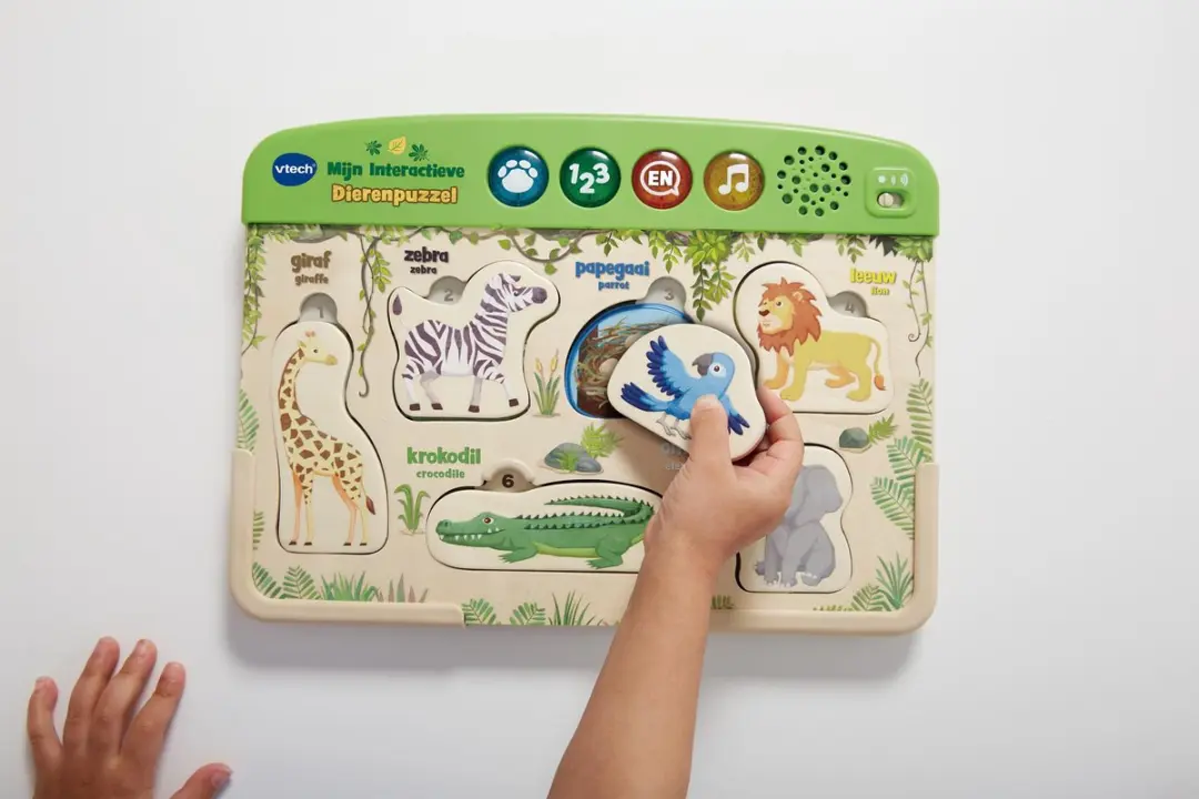 VTech Mijn Interactieve Dierenpuzzel - 6 Stuks - Groen/Bruin