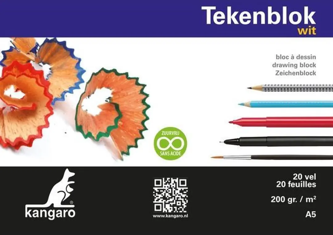 Kangaro K-5549 Tekenblok A5 Wit