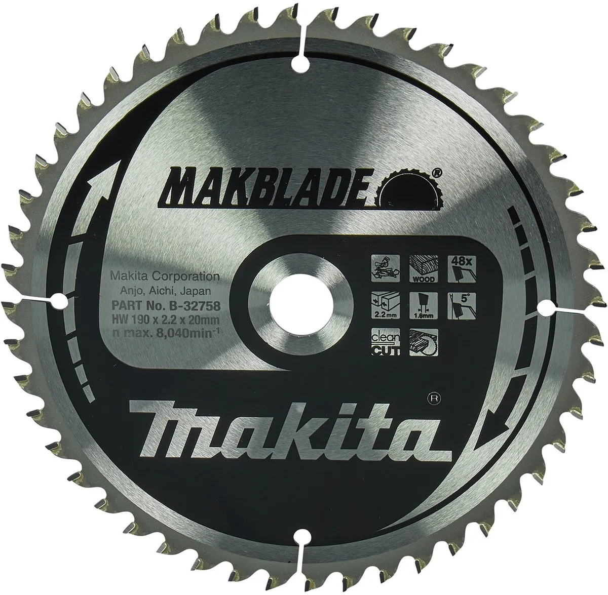 Makita Makblade Afkortzaagblad Hout Ø190mm