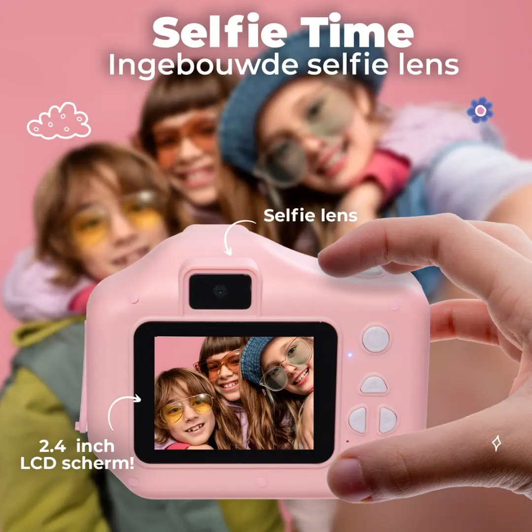 Denver KPC1370NSP Kindercamera Full HD - 48MP - Roze - afbeelding 6 van 6