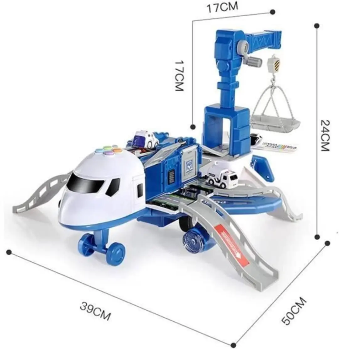 TEKROA Speelgoed Vliegtuig Transport - Blauw