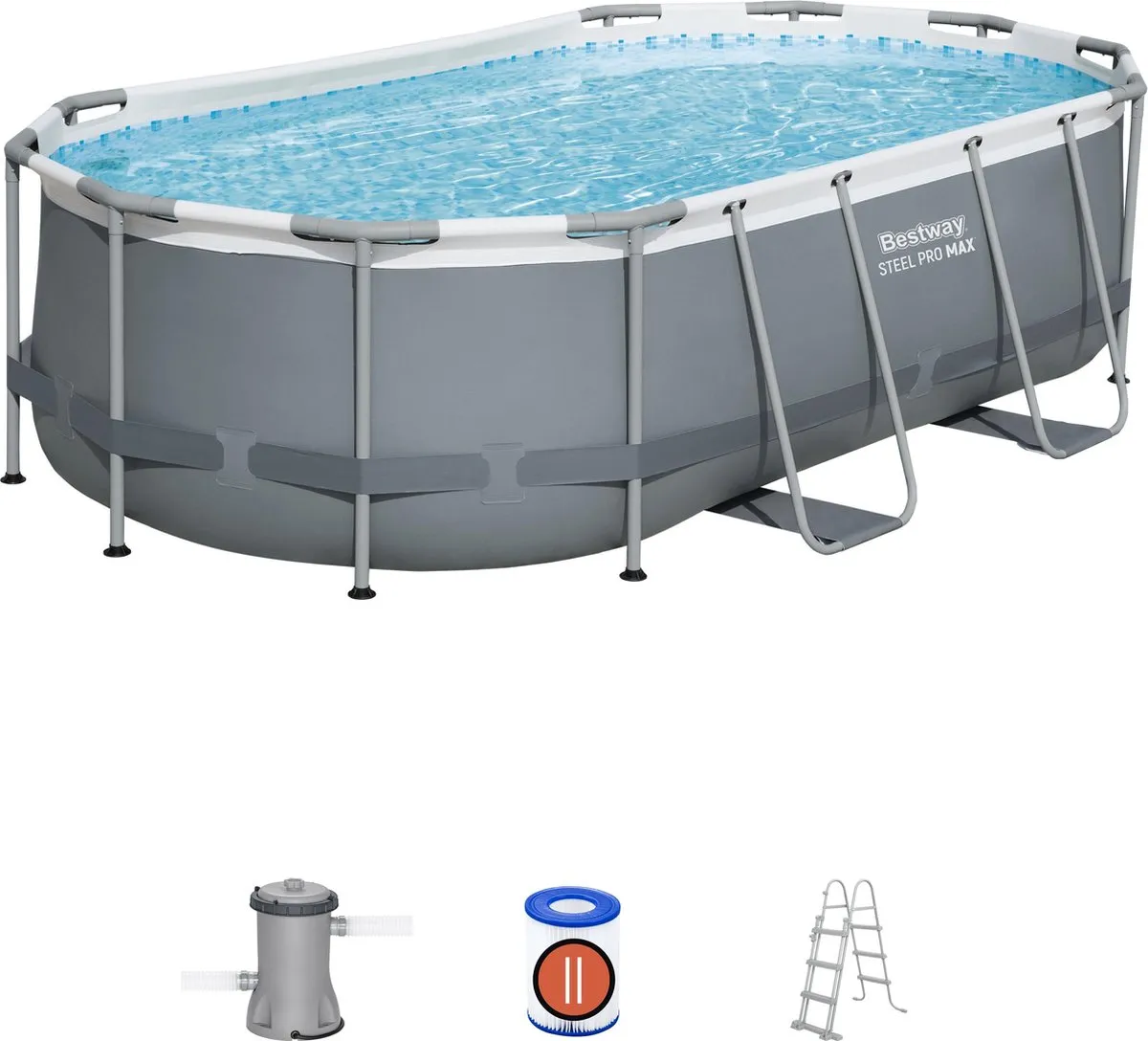 Bestway Steel Pro MAX Zwembadset 427x250x100cm - Grijs