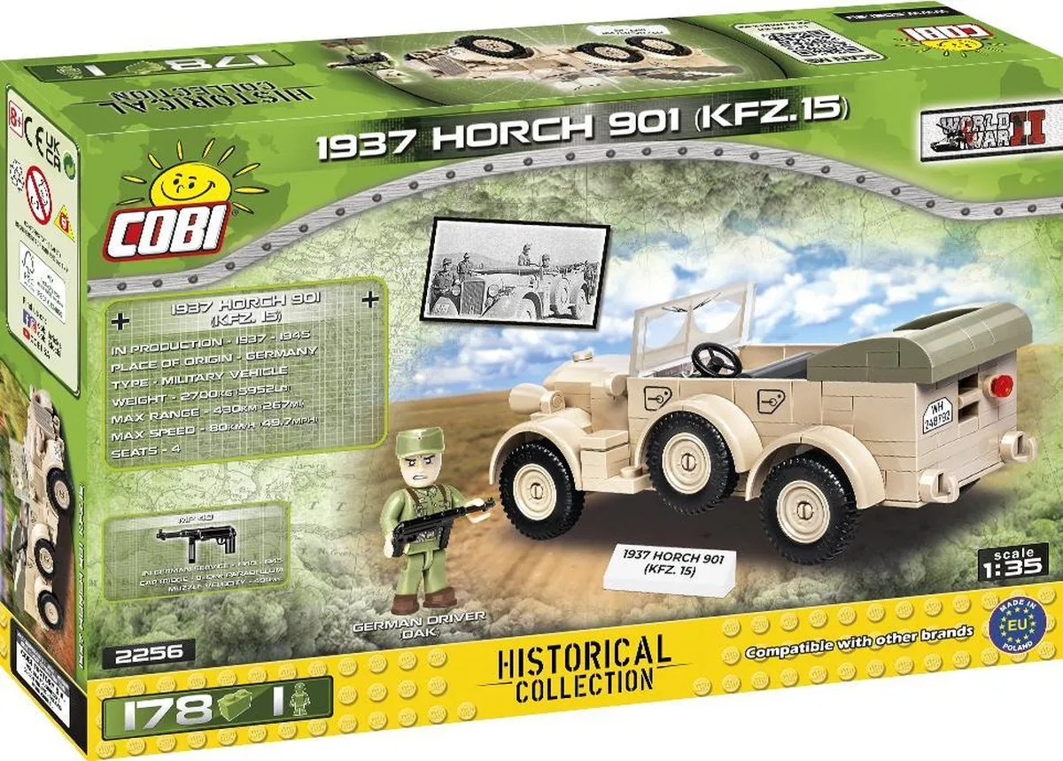 Cobi WWII Horch 901 Modelbouwset 185 Stuks - Meerkleurig
