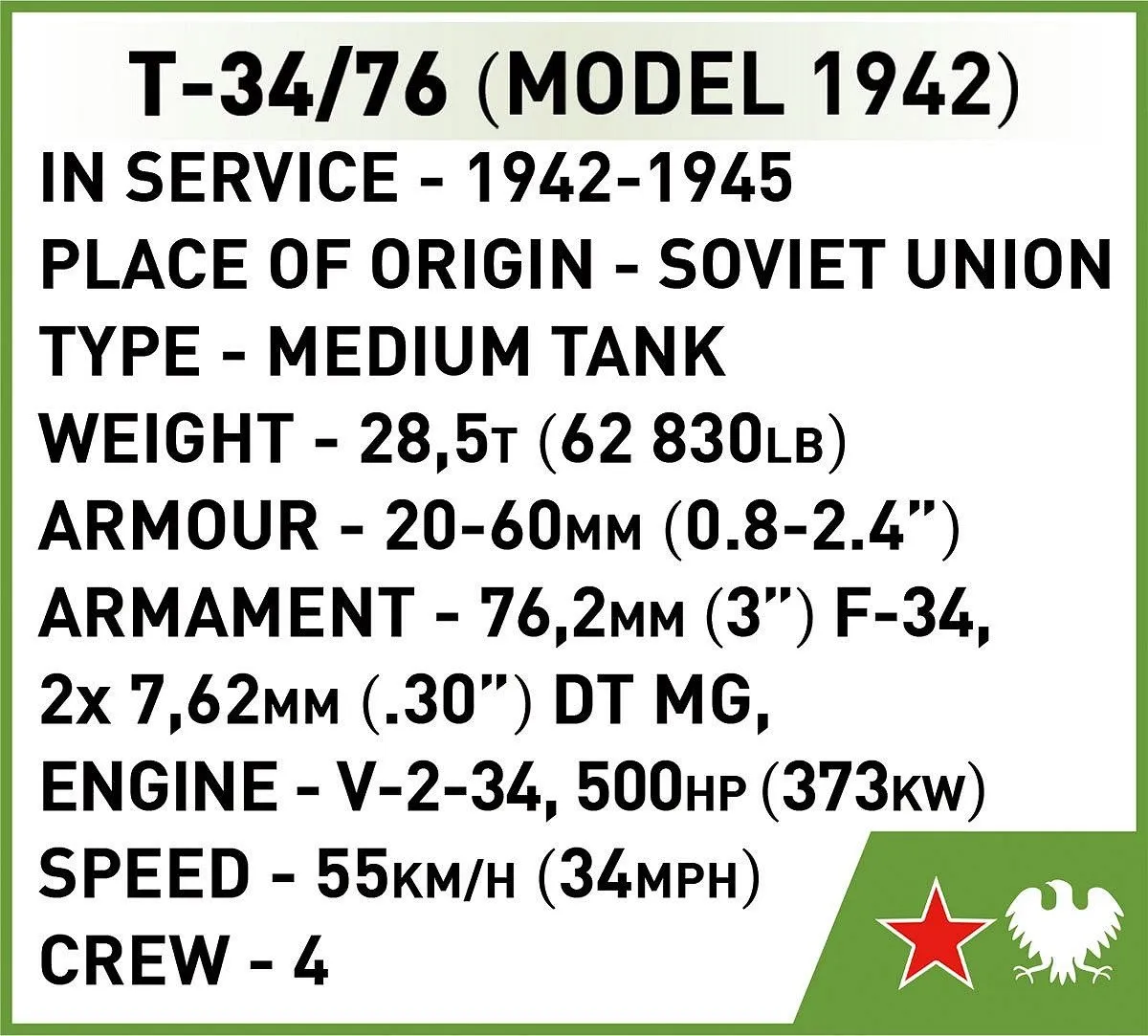 Cobi T-34/76 Tank - 101 Onderdelen - Meerkleurig - afbeelding 6 van 6