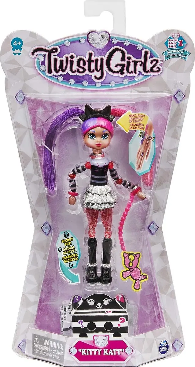 Spin Master Twisty Girlz Kitty Katt - 3-delig Paars - afbeelding 6 van 6