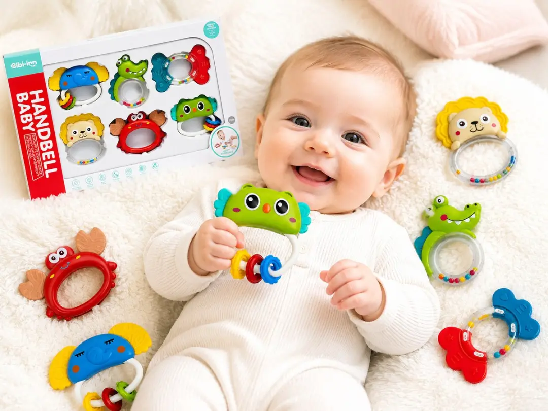 Ledy Toys Baby Handbel Rammelaar Set 6 Stuks - Kleurenmix