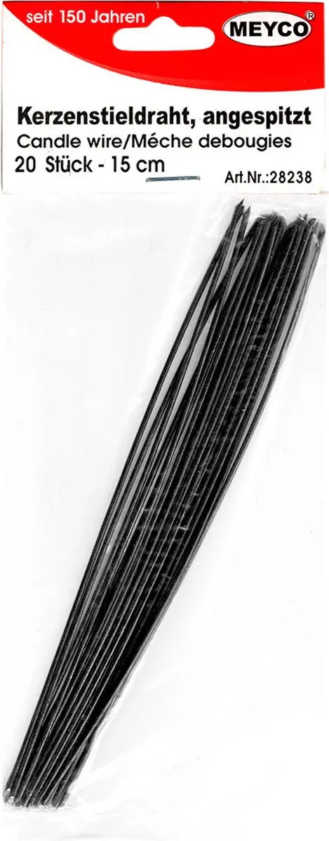 Meyco Metalen Staaf 20 Stuks 1.4mm x 15cm Zwart