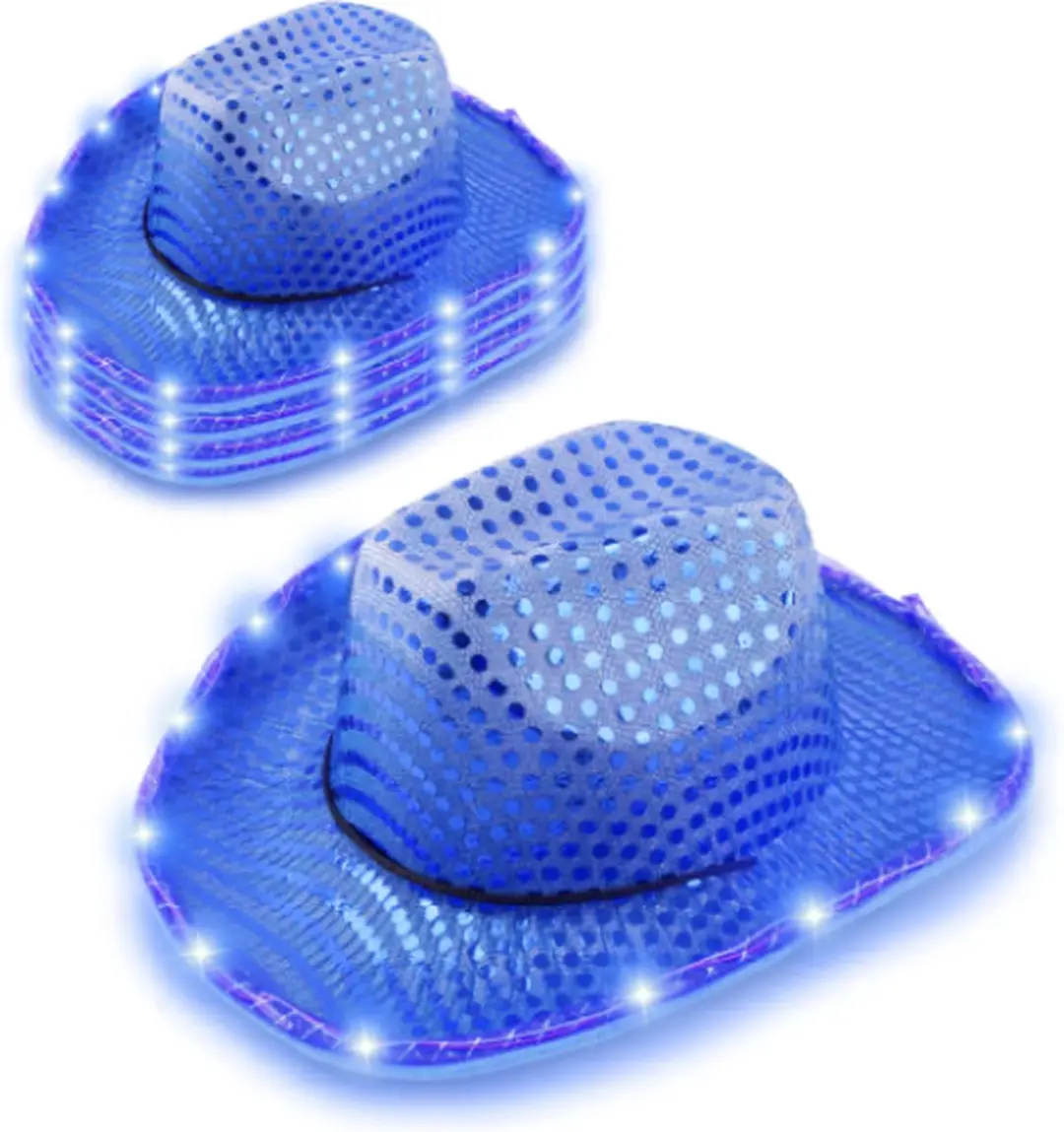 ShowTime Cowboyhoed Blauw met LED