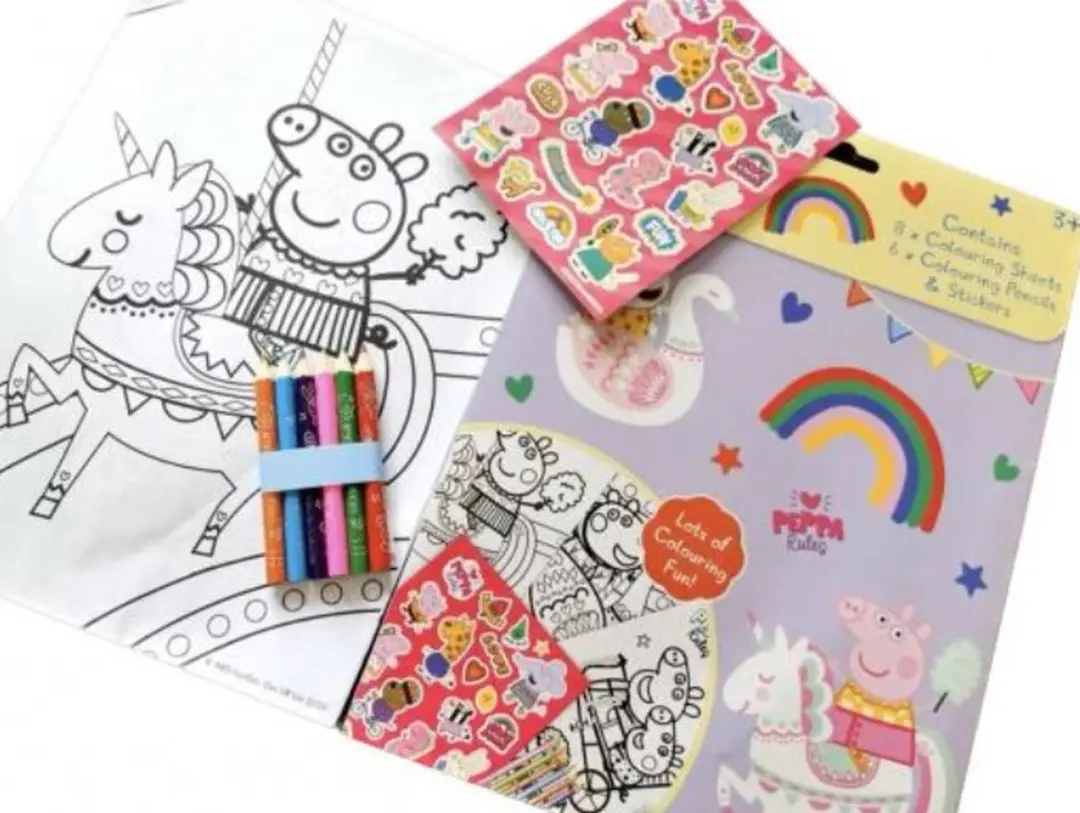 Peppa Pig Kleurset - 6 Potloden & Stickers Multicolor