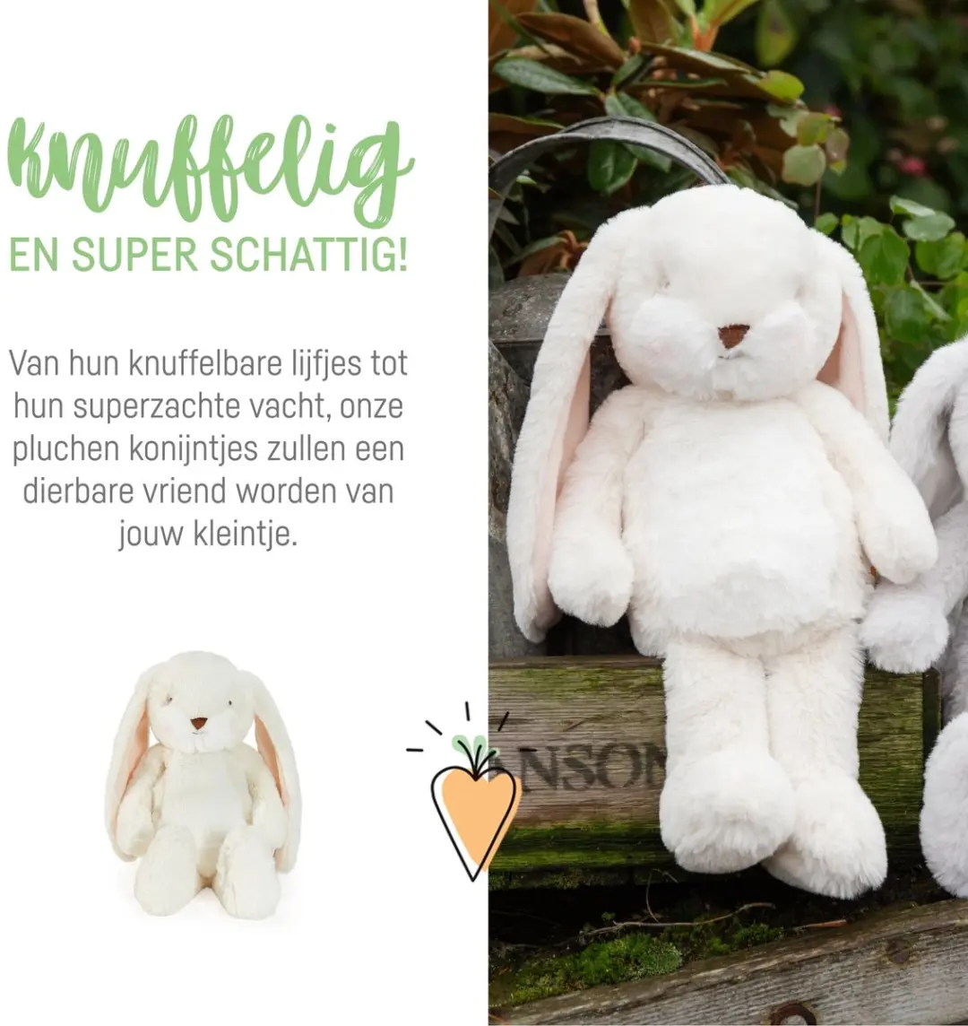 Bunnies By The Bay Floppy Nibble Knuffel - 34 cm - Crème