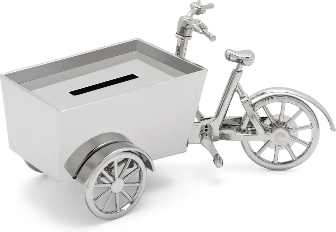 Zilverstad Spaarpot Bakfiets - Zilver