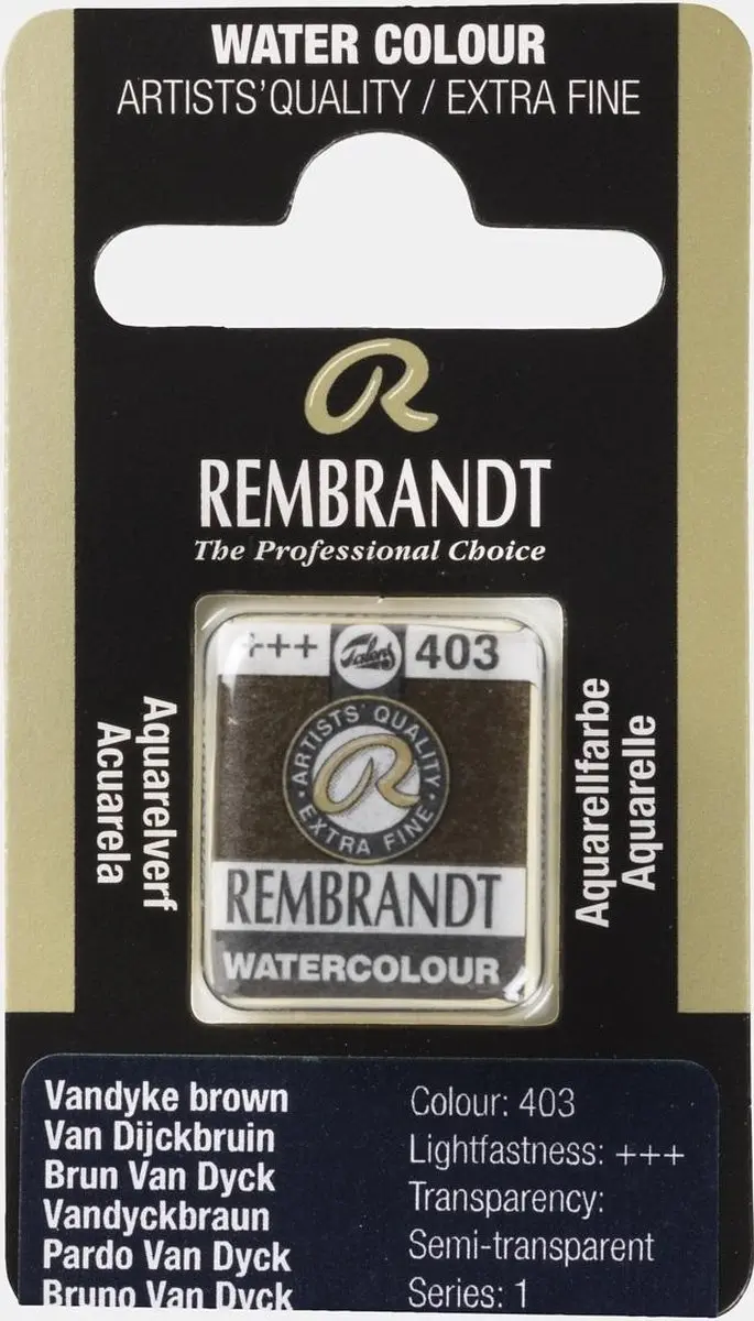 Rembrandt Waterverf Napje Vandyke Brown 403