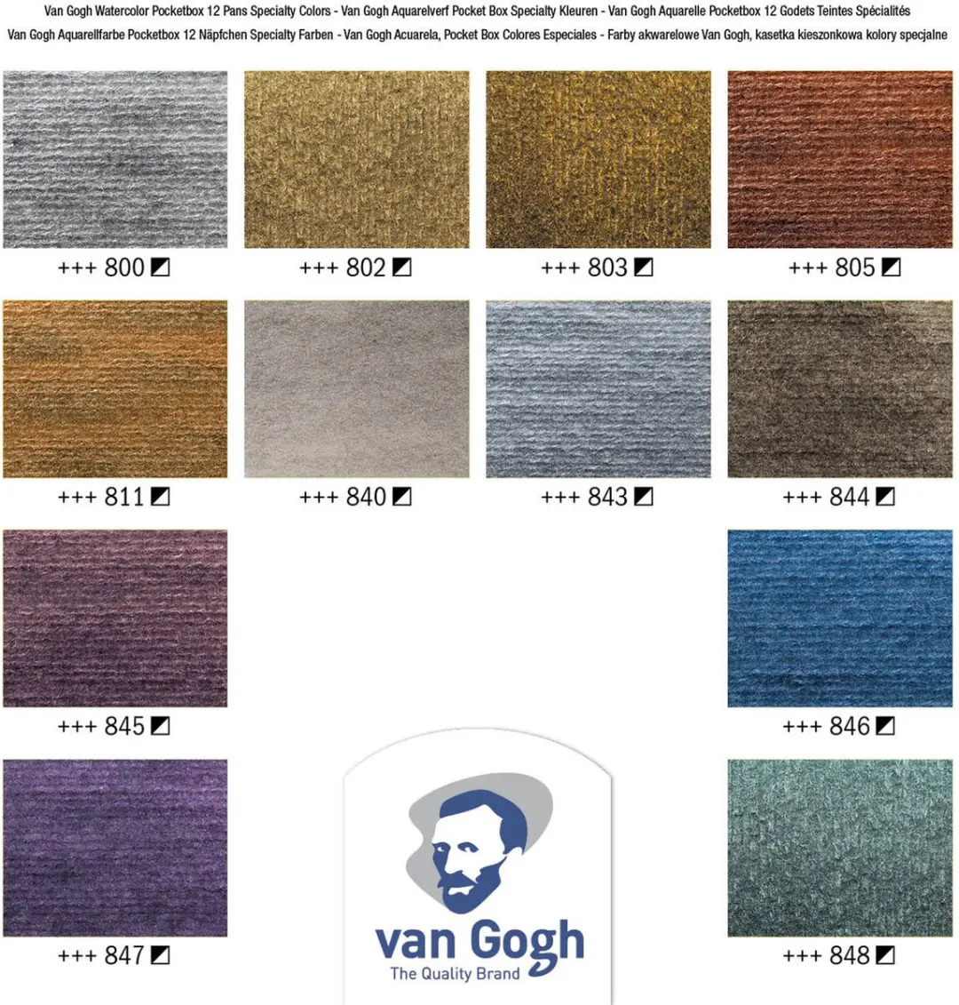 Van Gogh Aquarelverf Pocket Box Specialty Colours - 12 Kleuren 12ml