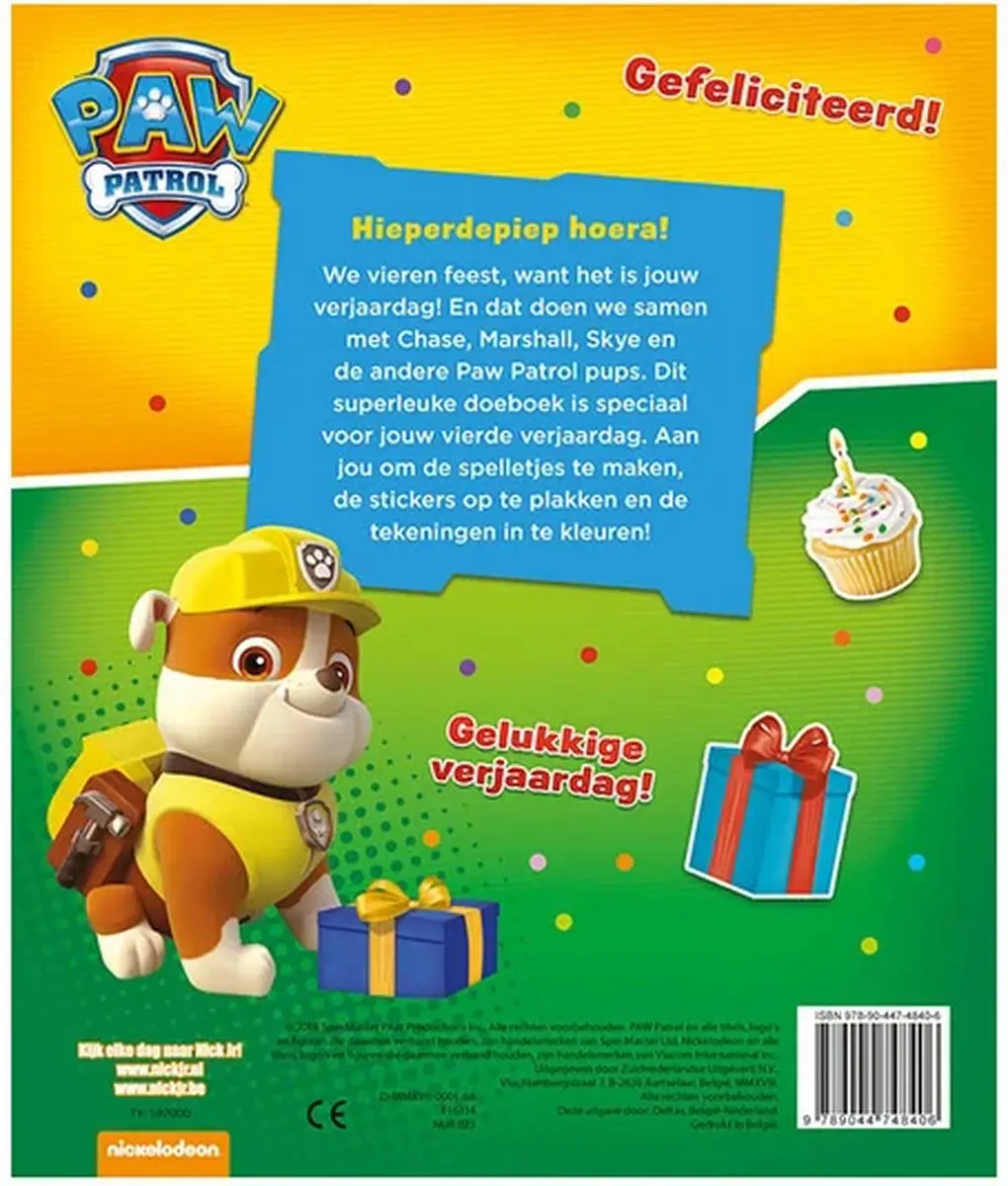 PAW Patrol Verjaardagsboek - 13 Pagina's - Groen/Geel